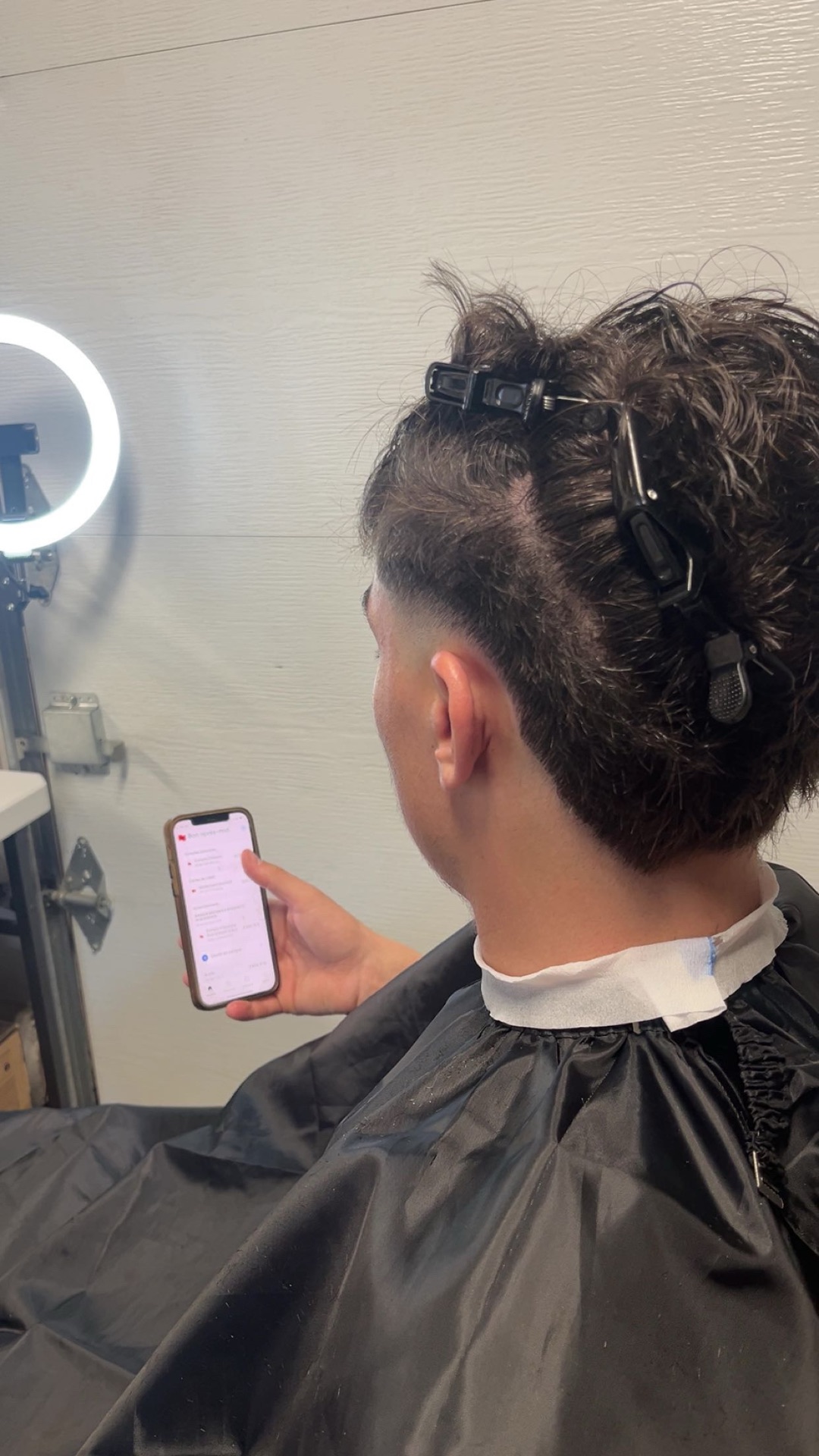 Travail de dégradé en cours au salon Huet_cutz